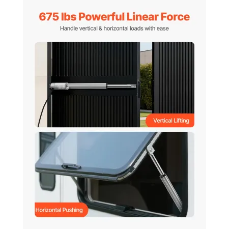 VEVOR 12V lineær aktuator, 304,8 mm slaglængde IP65 vandtæt lineær aktuator, 3000N 5 mm/s bevægelsesaktuatorer med