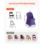 50 Pcs Purple Chair Covers, Polyester Spandex Chair Cover, Stretch Slipcovers for Wedding Party Dining Banquet Flat-Front Chair 