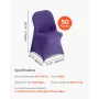 VEVOR 50 Pcs Purple Chair Covers, Polyester Spandex Chair Cover, Stretch Slipcovers for Wedding Party Dining Banquet Flat-Front 