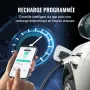 Portable EV Charger Type 2, 16A 3.7 kW, Electric Vehicle Car Charger with 8.6 m Charging Cable CEE 7/7 Plug LCD Screen, IEC 6219