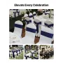 VEVOR Satin Chair Sashes Bows, 50PCS Chair Ribbon Ties Back Sash, 7 x 108 inch, Navy Blue Wedding Reception Decoration, for Wedd
