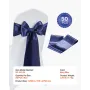 Satin Chair Sashes Bows, 50PCS Chair Ribbon Ties Back Sash, 7 x 108 inch, Navy Blue Wedding Reception Decoration, for Wedding Ce