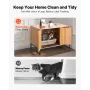 VEVOR Cat Litter Box Enclosure Furniture, 80 cm Hidden Litter Box Cabinet with Scratch Pad & Storage, Waterproof Cat Washroom En