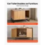 VEVOR Cat Litter Box Enclosure Furniture, 80 cm Hidden Litter Box Cabinet with Scratch Pad & Storage, Waterproof Cat Washroom En