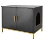 VEVOR Cat Litter Box Enclosure Furniture, 70 cm Hidden Litter Box Cabinet with Metal Legs & Handle, Modern Style Cat Washroom Ho