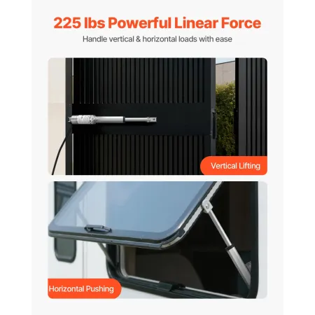 VEVOR 12V lineær aktuator, 101,6 mm slaglængde 15 mm/s High-Speed ​​1000N lineær bevægelsesaktuator - med IP54 beskyttelse og