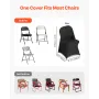 VEVOR 150 Pcs Black Chair Covers, Polyester Spandex Chair Cover, Stretch Slipcovers for Wedding Party Dining Banquet Flat-Front 
