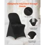 VEVOR 150 Pcs Black Chair Covers, Polyester Spandex Chair Cover, Stretch Slipcovers for Wedding Party Dining Banquet Flat-Front 
