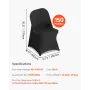 VEVOR 150 Pcs Black Chair Covers, Polyester Spandex Chair Cover, Stretch Slipcovers for Wedding Party Dining Banquet Flat-Front 