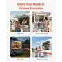 Concession Window 92x61 cm, Aluminum Alloy Frame Service Window for Food Truck, Up to 85 Degrees Stand Serving Window with Awnin