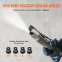 10Gal/40L Sandblaster Equipped with Nozzle Shut-Off Valve Pressure Gauge Ceramic Nozzle 2.5m Hose Filling Funnel Watertrap 6\" R