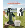Well Hand Pitcher Pump, 25 ft Maximum Lift, Antique Cast Iron Manual Hand Water Pump, NPT 1-1/4 in Connection, Easy Installation