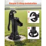 Well Hand Pitcher Pump, 25 ft Maximum Lift, Antique Cast Iron Manual Hand Water Pump, NPT 1-1/4 in Connection, Easy Installation