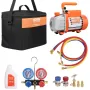 1/5 hk 3,5 CFM AC Vacuum Pump and Gauge Set, Single Stage