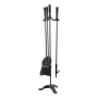 VEVOR Fireplace Tool Set, 4 PCS Fire Tool Set and Holder with Three-Prong Stand, Ash Shovel, Brush, Fire Place Poker, Wrought Ir