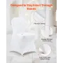 VEVOR 150 Pcs White Chair Covers, Polyester Spandex Chair Cover, Stretch Slipcovers for Wedding Party Dining Banquet Flat-Front 
