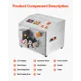 Auto Heat-Shrink Tube Cutter, Automatic Pipe Cutting Machine with LCD Display, 1mm-20mm Cutting Diameter, 0.1mm-99999.9mm Cuttin