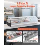 Sushi Display Case Refrigerator, 52L Commercial Sushi Case, 5-Pan Countertop Showcase with Curved Glass, LED Lighting, and Digit