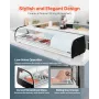 Sushi Display Case Refrigerator, 52L Commercial Sushi Case, 5-Pan Countertop Showcase with Curved Glass, LED Lighting, and Digit