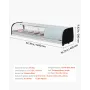 Sushi Display Case Refrigerator, 52L Commercial Sushi Case, 5-Pan Countertop Showcase with Curved Glass, LED Lighting, and Digit