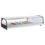 Sushi Display Case Refrigerator, 52L Commercial Sushi Case, 5-Pan Countertop Showcase with Curved Glass, LED Lighting, and Digit