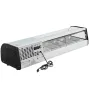 Sushi Display Case Refrigerator, 52L Commercial Sushi Case, 5-Pan Countertop Showcase with Curved Glass, LED Lighting, and Digit