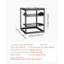 VEVOR 12U Open Frame Network Rack, 585 mm Depth, Wall Mounted or Floor Standing Server Rack, Heavy Duty 4 Post, with Vented Shel