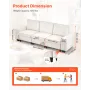 3 Steater Sofa, Modular Sectional Couch with Bottom Storage Space, Modern Comfy Cloud Sofa with Side Storage Pockets and Metal F