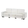 3 Steater Sofa, Modular Sectional Couch with Bottom Storage Space, Modern Comfy Cloud Sofa with Side Storage Pockets and Metal F
