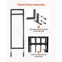 Fireplace Tool Set, 5 PCS Fire Tool Set and Holder with Square-Frame Stand, Tongs, Ash Shovel, Brush, Fire Place Poker, Wrought 