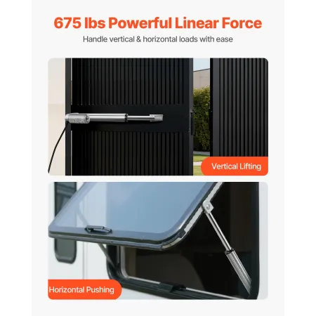 VEVOR 12V lineær aktuator, 203,2 mm slaglængde IP65 vandtæt lineær aktuator, 675lbs/3000N 0,2"/s Bevægelsesaktuatorer med