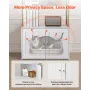 Cat Litter Box Enclosure Furniture, 70 cm Hidden Litter Box Cabinet with Metal Legs & 2-Tier Storage Shelves, Waterproof Cat Was