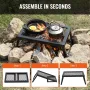 Foldning lejrbål grill bærbar camping brand pit stål udendørs