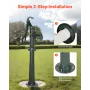 Well Hand Pitcher Pump, 20 ft Max Lift, Antique Cast Iron Manual Hand Water Pump with Heightening Base, NPT 1-1/4 in Connection,