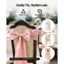 VEVOR Satin Chair Sashes Bows, 100PCS Chair Ribbon Ties Back Sash, 7 x 108 inch, Rose Gold Wedding Reception Decoration, for Wed
