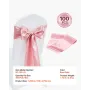 Satin Chair Sashes Bows, 100PCS Chair Ribbon Ties Back Sash, 7 x 108 inch, Rose Gold Wedding Reception Decoration, for Wedding C