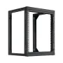 VEVOR 12U Wall Mount Server Rack, 68.04 kg Max Load Capacity, Open Frame Network Rack with 180 Degrees Gate Swing Door, Carbon S