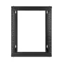 VEVOR 12U Wall Mount Server Rack, 68.04 kg Max Load Capacity, Open Frame Network Rack with 180 Degrees Gate Swing Door, Carbon S