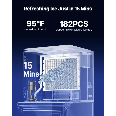 VEVOR Commercial Ice Maker Machine - Head, 204 kg/Day Stainless Steel Ice Machine with Scheduled Ice-Making, Self-Cleaning, Adju