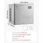 VEVOR Commercial Ice Maker Machine - Head, 204 kg/Day Stainless Steel Ice Machine with Scheduled Ice-Making, Self-Cleaning, Adju