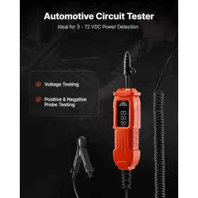 VEVOR Automotive Circuit Tester, 3 - 72 DCV Power Circuit Probe Tester with LED Screen and Lighting, Automotive Power Tester Pro
