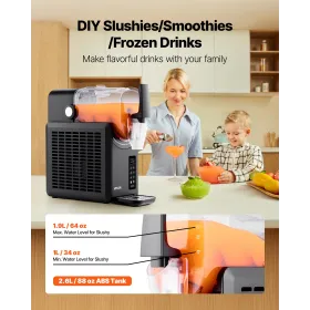 VEVOR Slushie Machine, 2.6L/88oz No Ice Needed Slushy Machine for Home, Frozen Drink Maker with 5 Preset Programs, Margarita Mac
