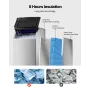 Commercial Ice Maker Storage Bin, 136 KG Capacity Ice-Bin, Stainless Steel Commercial Ice Storage Bin with Adjustable Anti-slip 