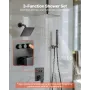 brusehanesæt, 254 mm loftmonteret regnbrusesystem med 152 mm