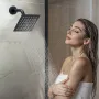 Shower Faucet Set, 254 mm Ceiling Mount Rainfall Shower System with 152 mm Wall Mount Head and 2 in 1 Handheld Spray, Rotatable 