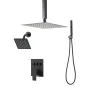 Shower Faucet Set, 254 mm Ceiling Mount Rainfall Shower System with 152 mm Wall Mount Head and 2 in 1 Handheld Spray, Rotatable 