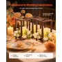 24 Pcs Wooden Wedding Lantern, Cedar Wood and Plastic Wooden Lantern Candle Holder, Rustic Decorative Home Centerpiece Ideal for