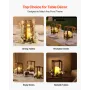 24 Pcs Wooden Wedding Lantern, Cedar Wood and Plastic Wooden Lantern Candle Holder, Rustic Decorative Home Centerpiece Ideal for