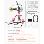 VEVOR Home Gym Equipment, Leverage Gym with 2:1 Ratio LAT Low Row System, Strength Training Machine for Squats Deadlifts Bench P