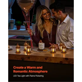 VEVOR 12 Pcs Decorative Candle Lantern, LED Electric Flameless Candle, Plastic LED Holder with Glass, Wall Hanging Indoor Porch 